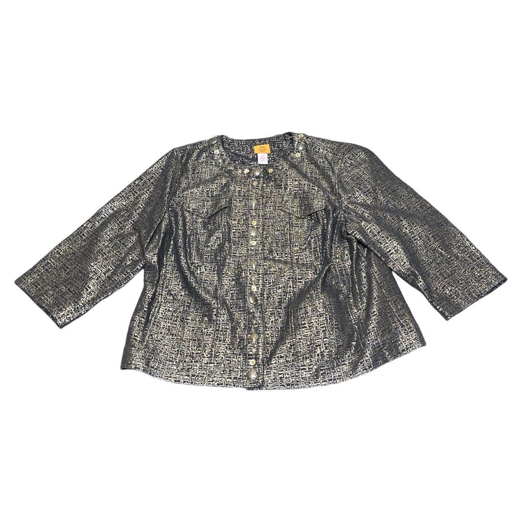 Ruby Rd Euc Vintage Metallic Textured Stud Embell… - image 8